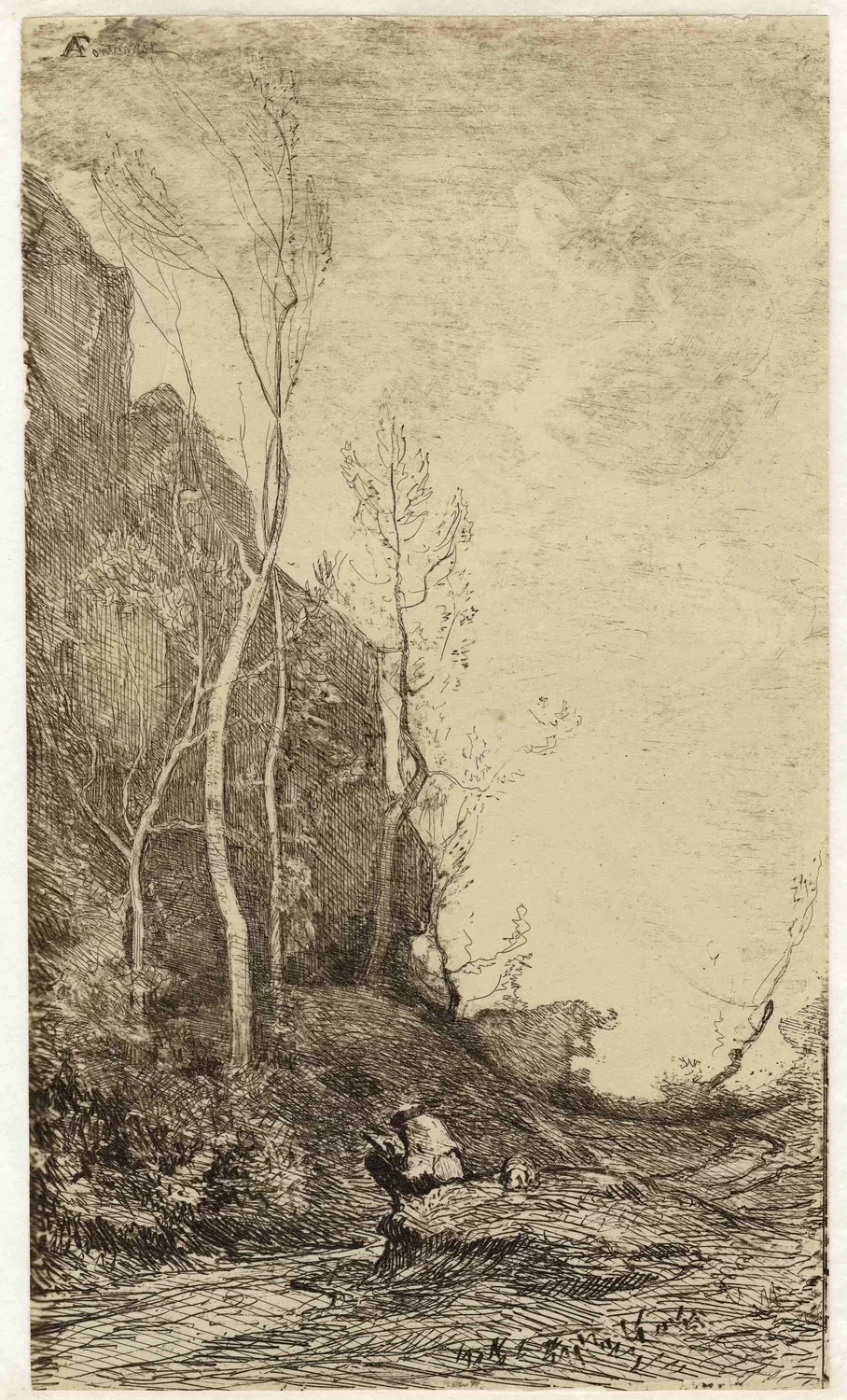 Paesaggio con disegnatore, 1864 c - Musée d’Art et d’Histoire, Cabinet d’arts graphiques, Genève
